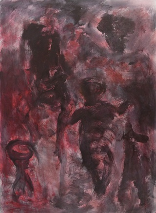 cave 3  wax and oil on canvas 165 x 135 2008