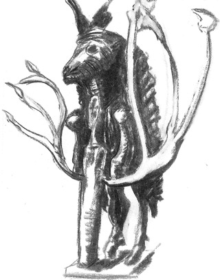 goat charcoal  42 x 30